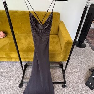 Elegant Black and White Polka Dot Dress